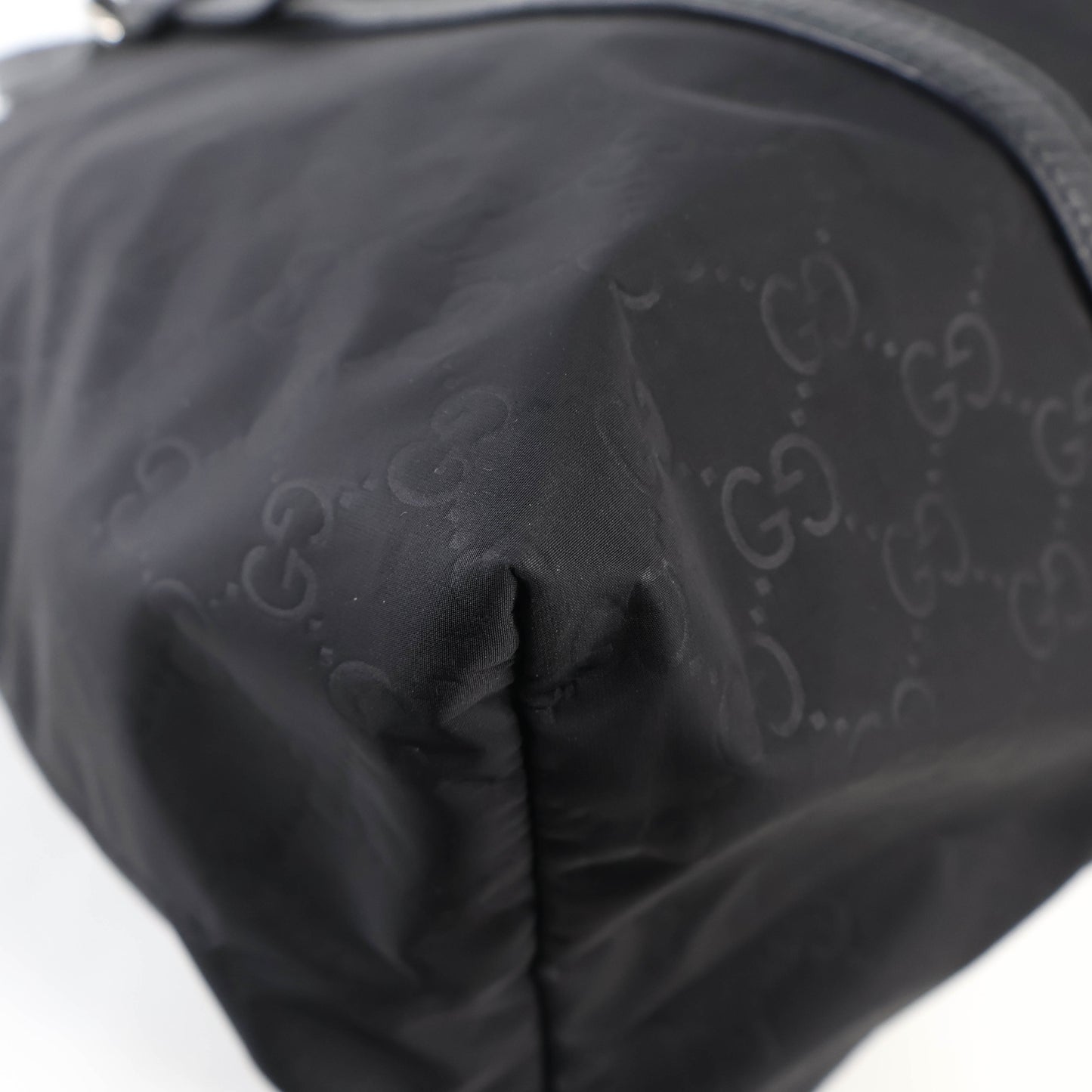 Gucci Tote Bag With Strap Nylon Black