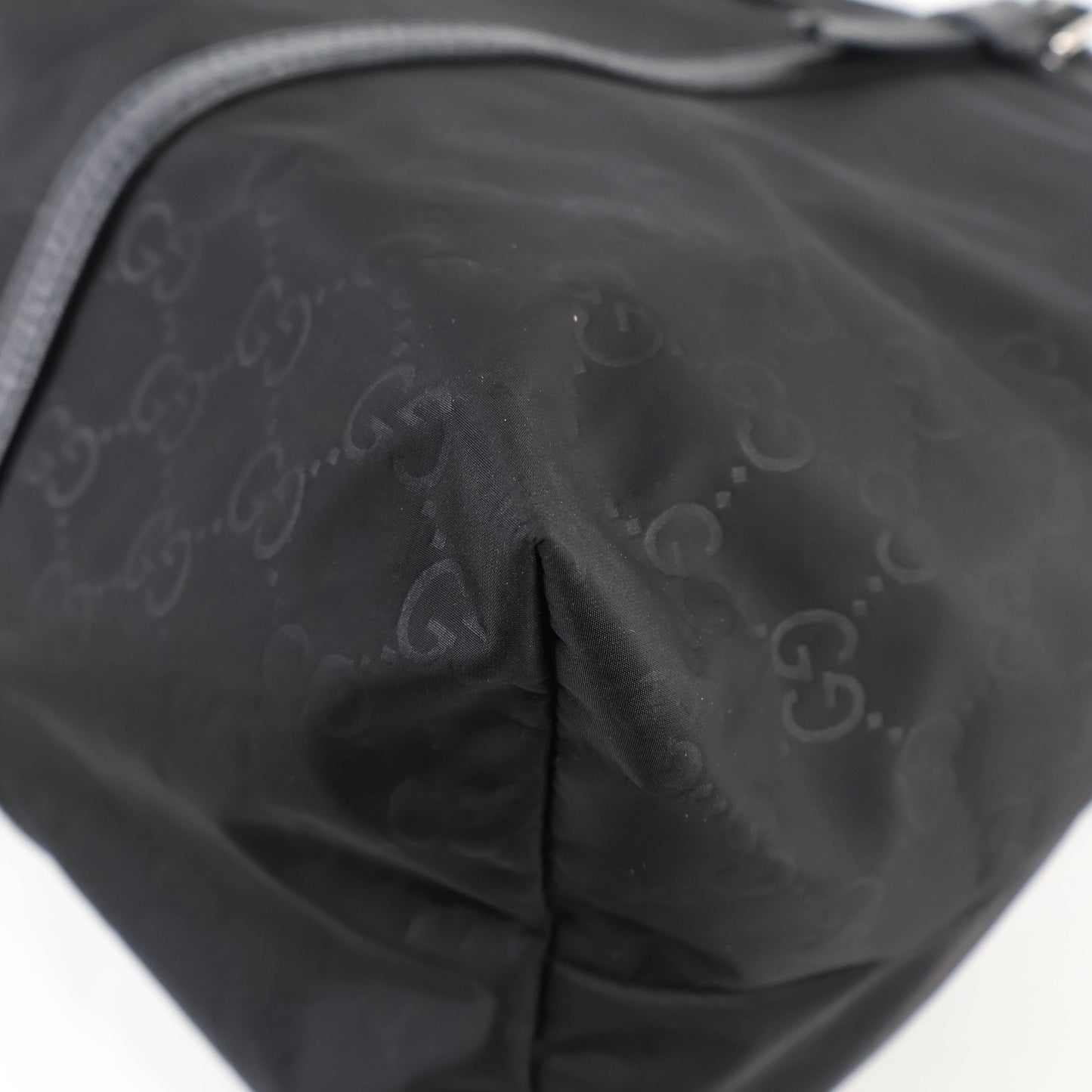 Gucci Tote Bag With Strap Nylon Black