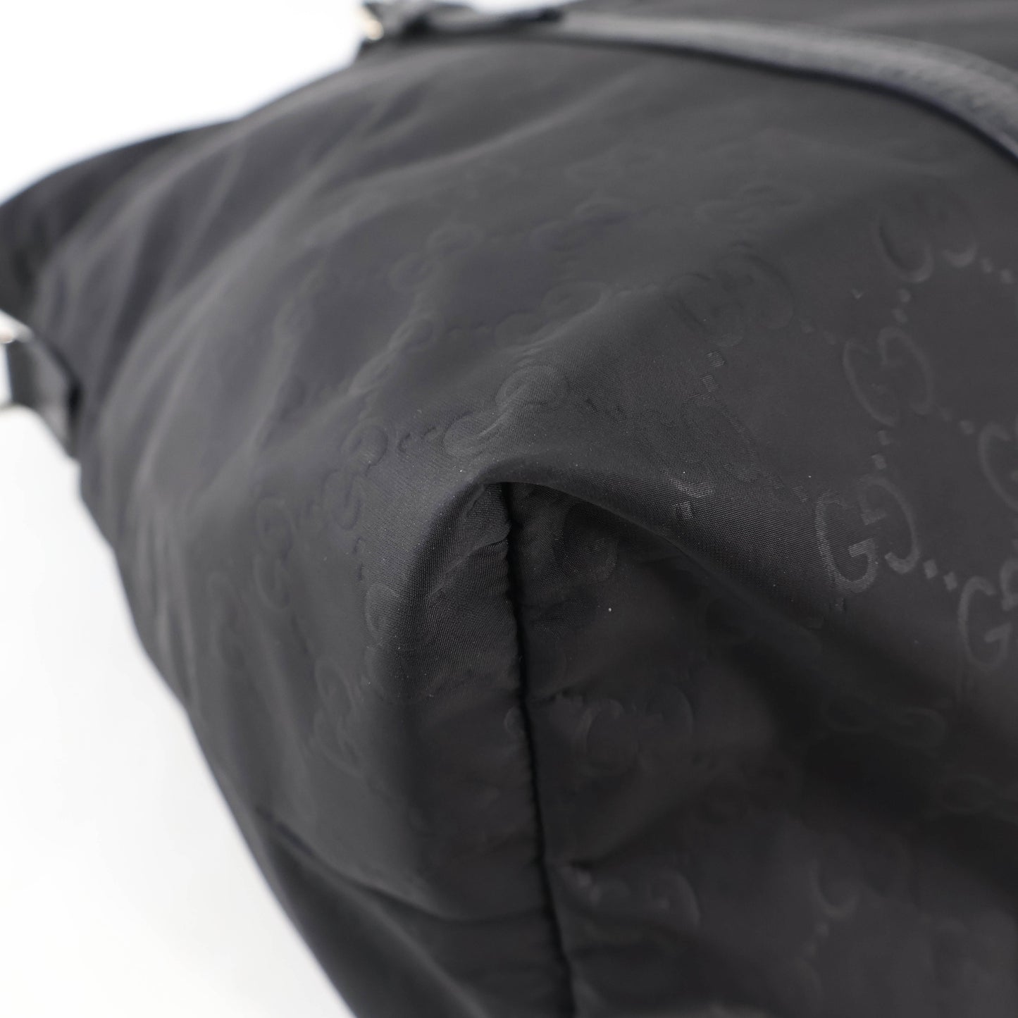 Gucci Tote Bag With Strap Nylon Black