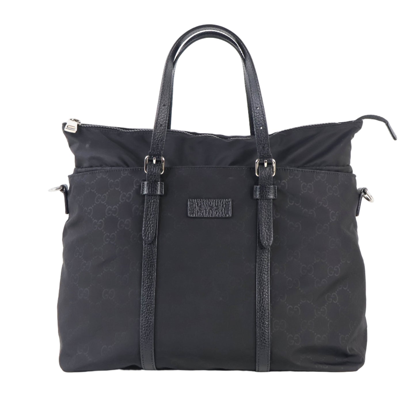 Gucci Tote Bag With Strap Nylon Black