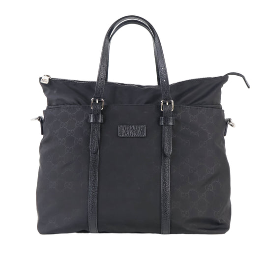 Gucci Tote Bag With Strap Nylon Black