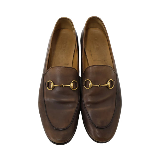 Gucci Loafers Horsebit Brown Leather 38.5