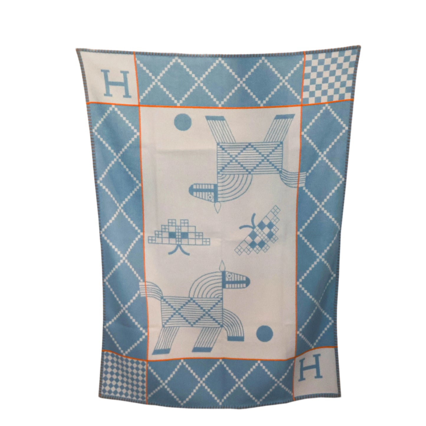Hermes Avalon Animals Blanket Mats Blue 100x100