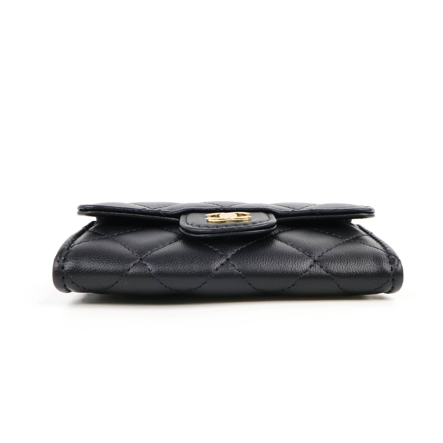 Chanel Flap Card Holder Black Lamb GHW