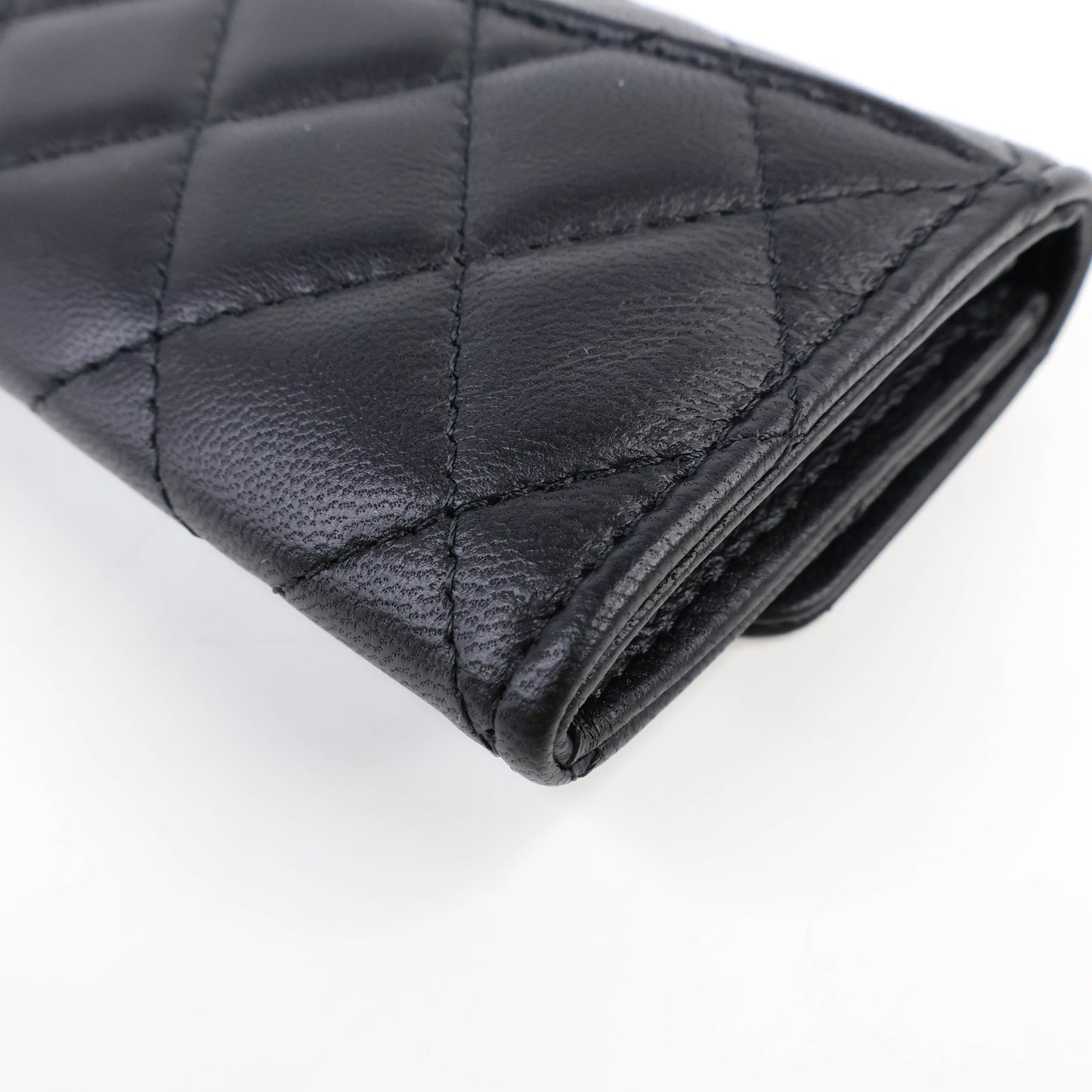 Chanel Flap Card Holder Black Lamb GHW