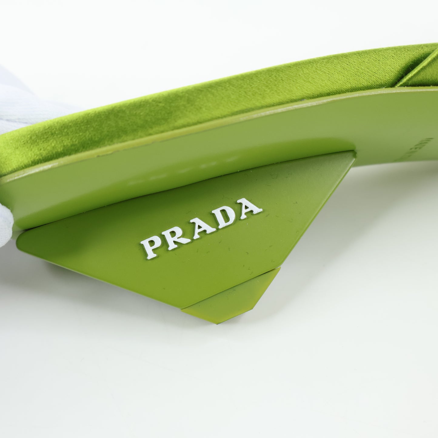 Prada Sabot Sandals Satin Green 37