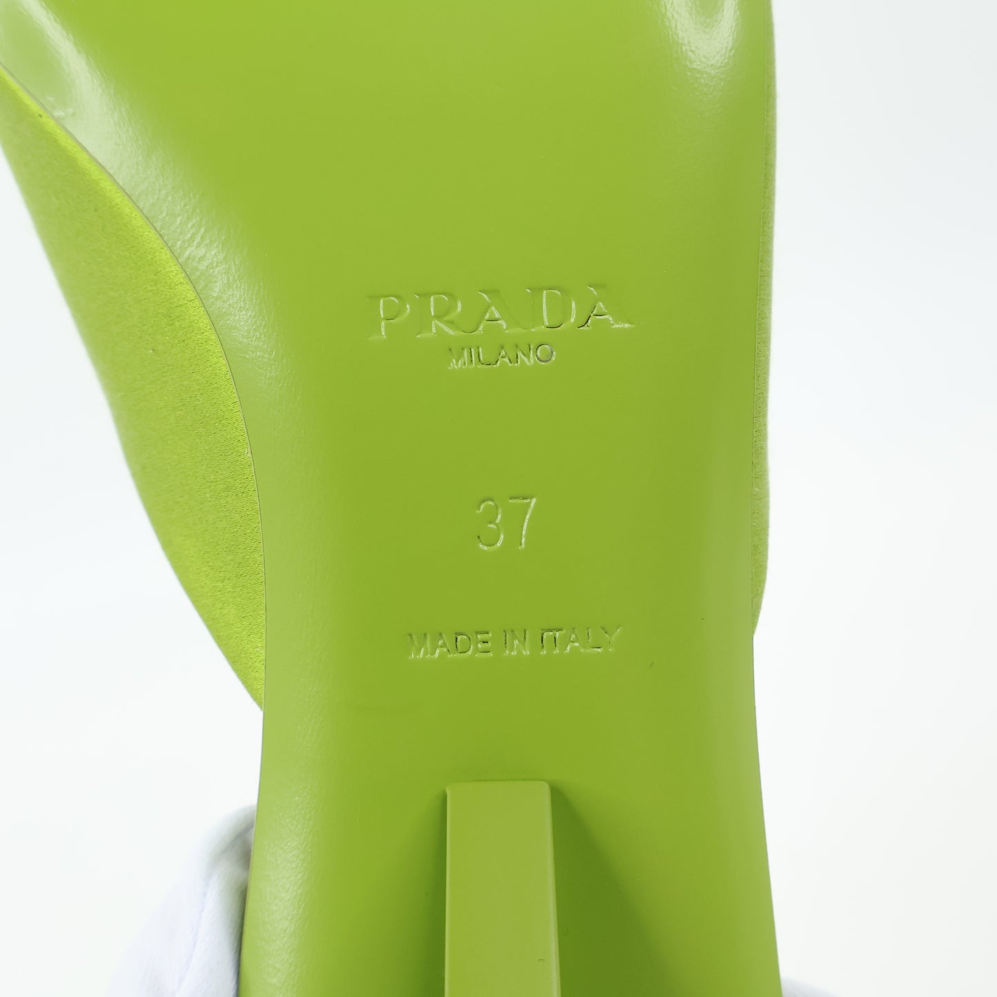 Prada Sabot Sandals Satin Green 37