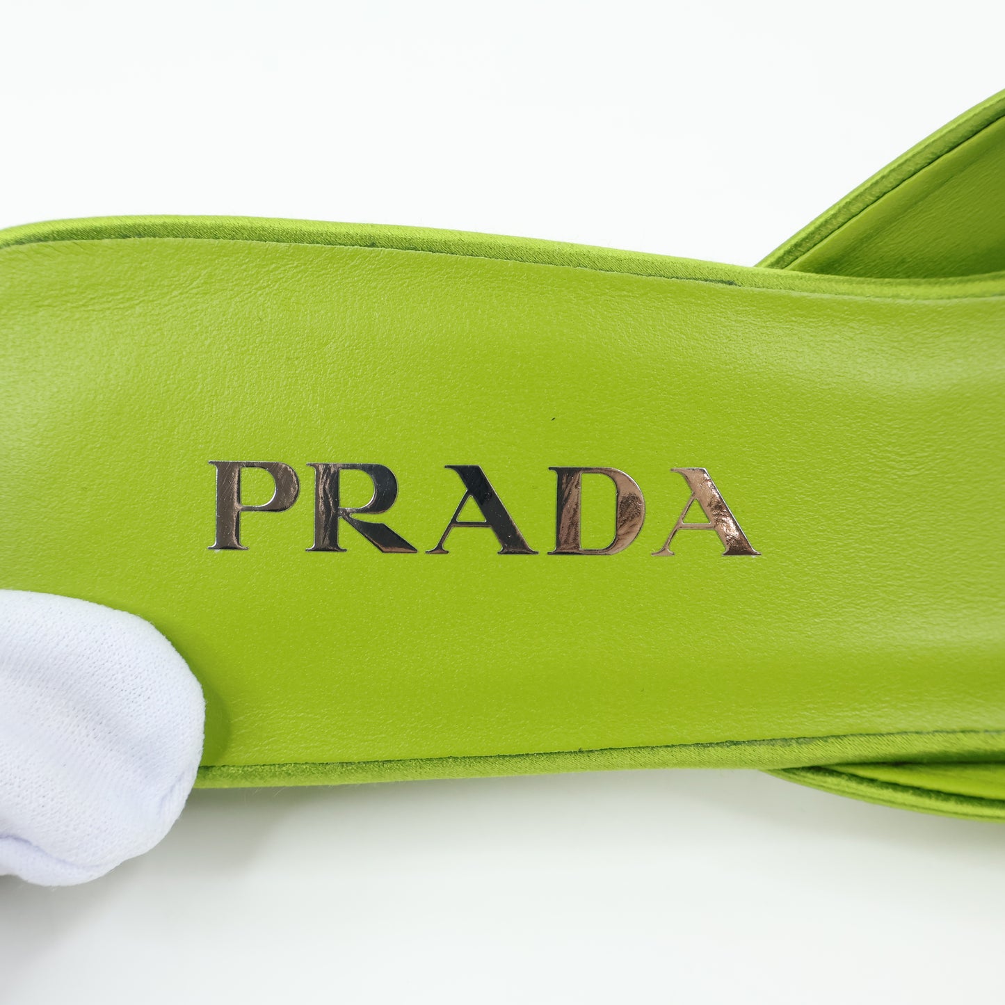 Prada Sabot Sandals Satin Green 37