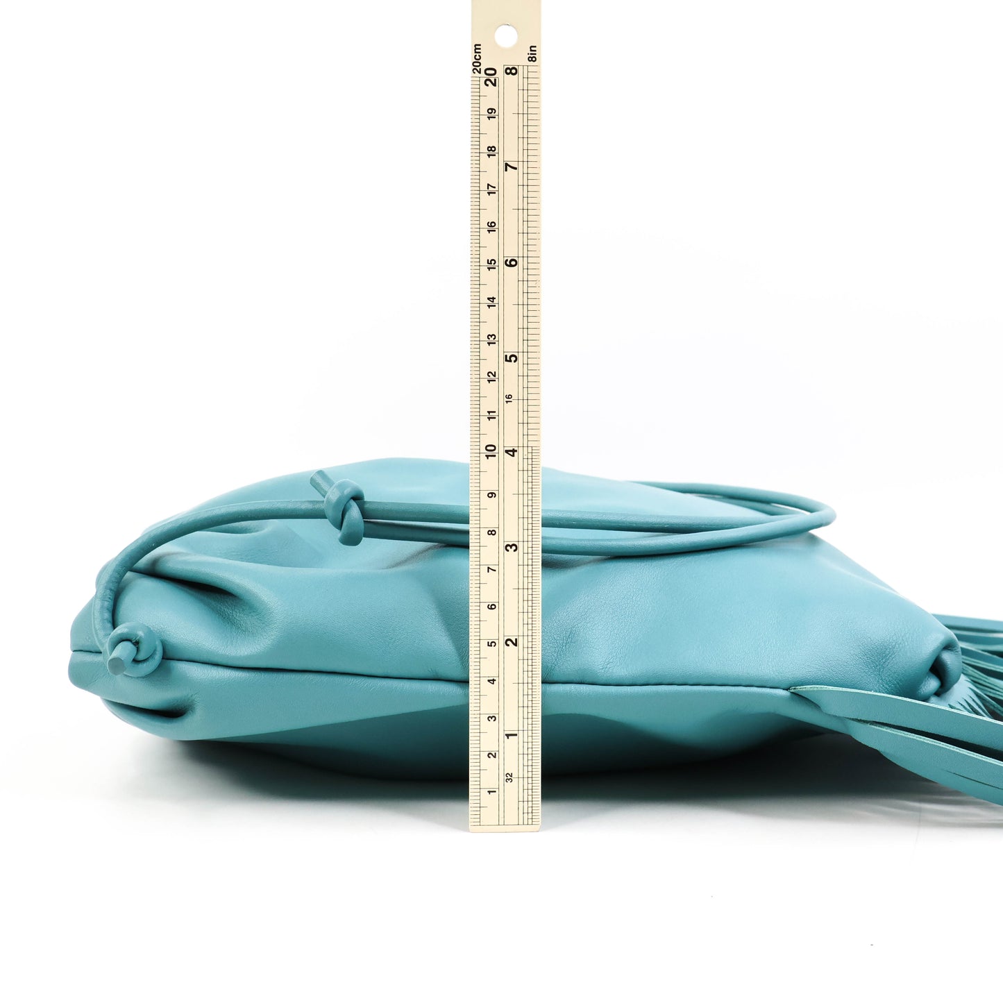 Bottega Veneta Fringe Pouch Linoleum Blue