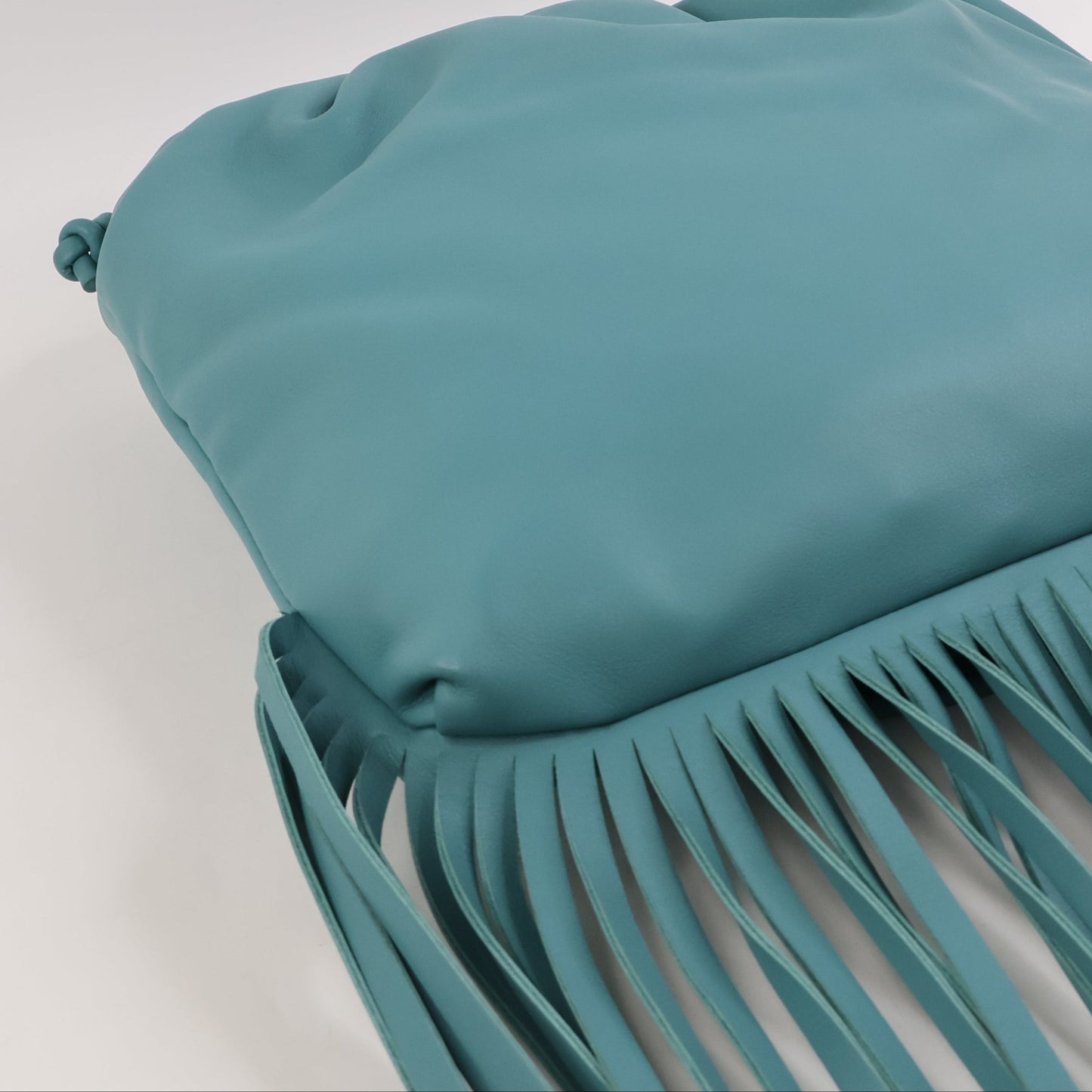 Bottega Veneta Fringe Pouch Linoleum Blue