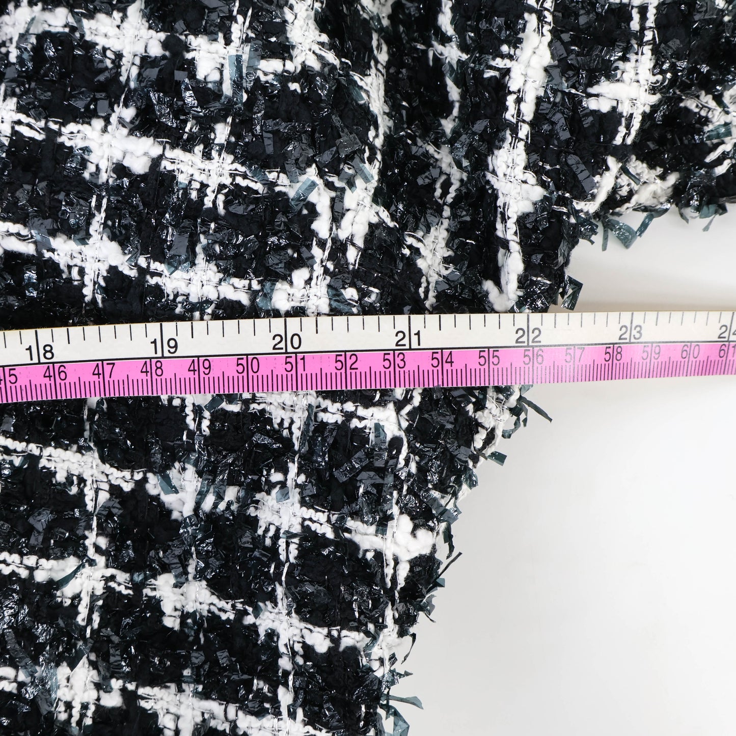 Chanel Jacket Tweed Black White Silver