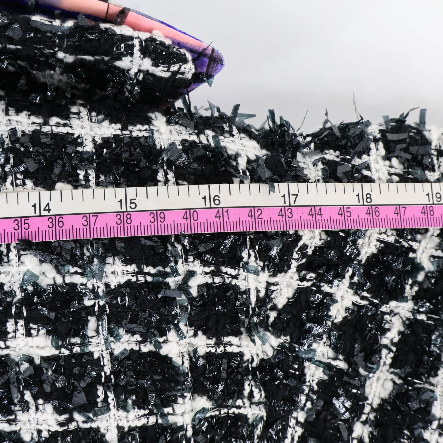 Chanel Jacket Tweed Black White Silver