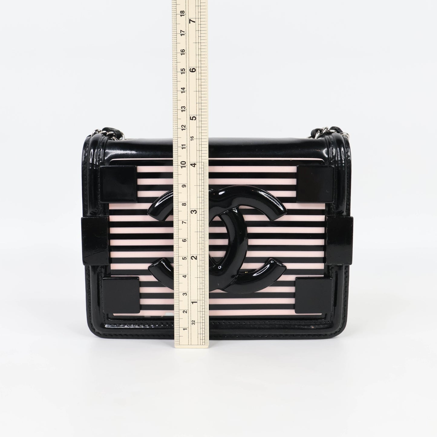 Chanel Boy Brick Flap Bag Plexiglass Black Pink
