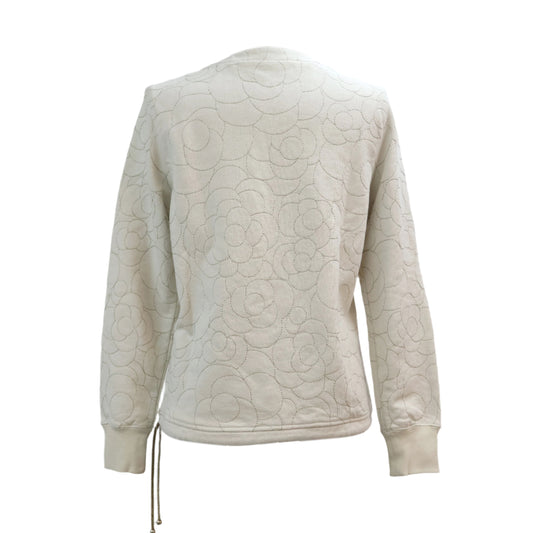 Chanel Sweater Camellia Stitching Beige