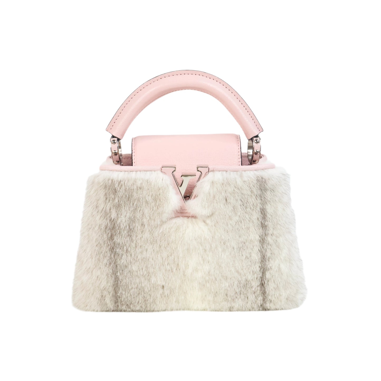 Louis Vuitton Capucine Mini Mink Fur Cherve Pink