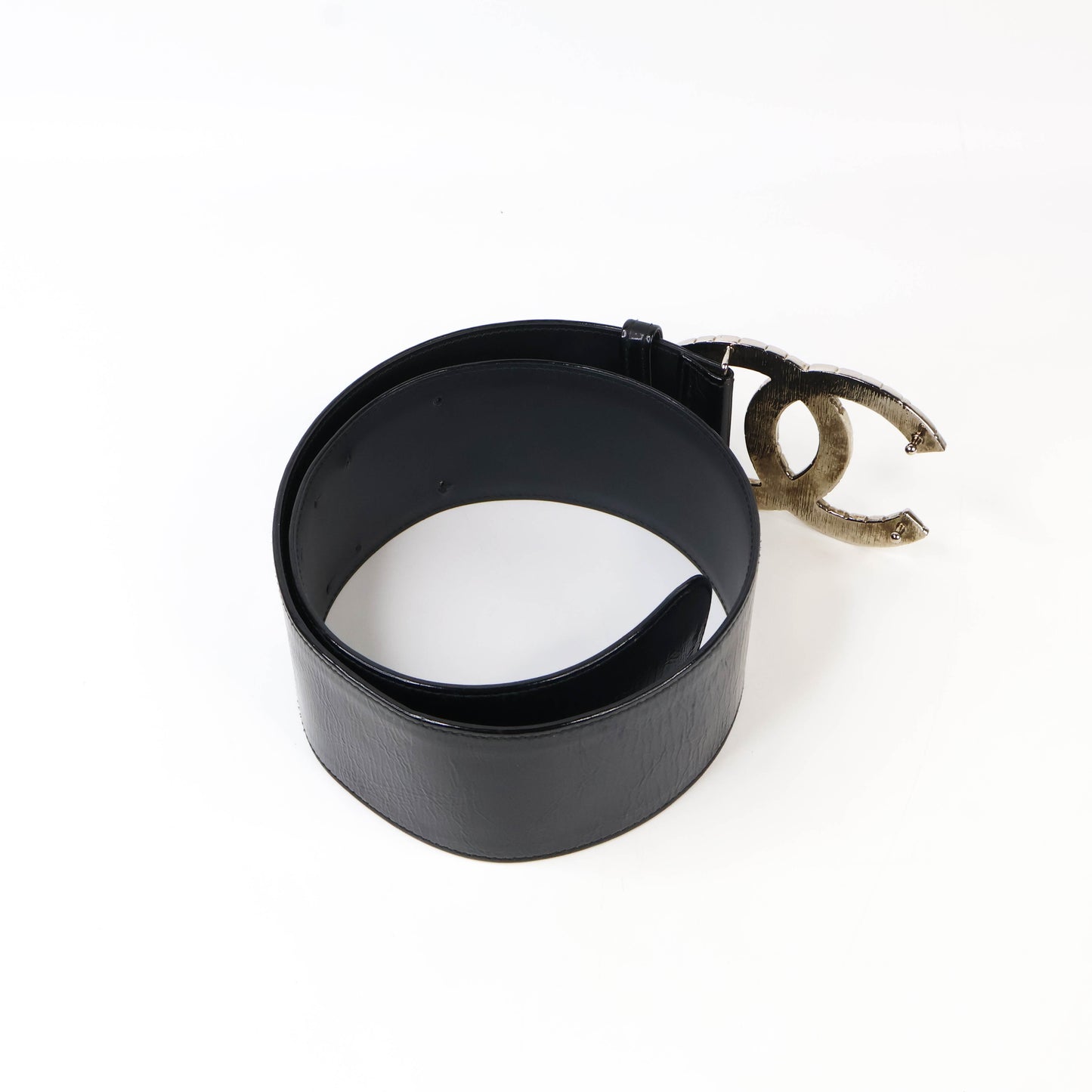 Chanel Belt Large Patent Black 80/32
