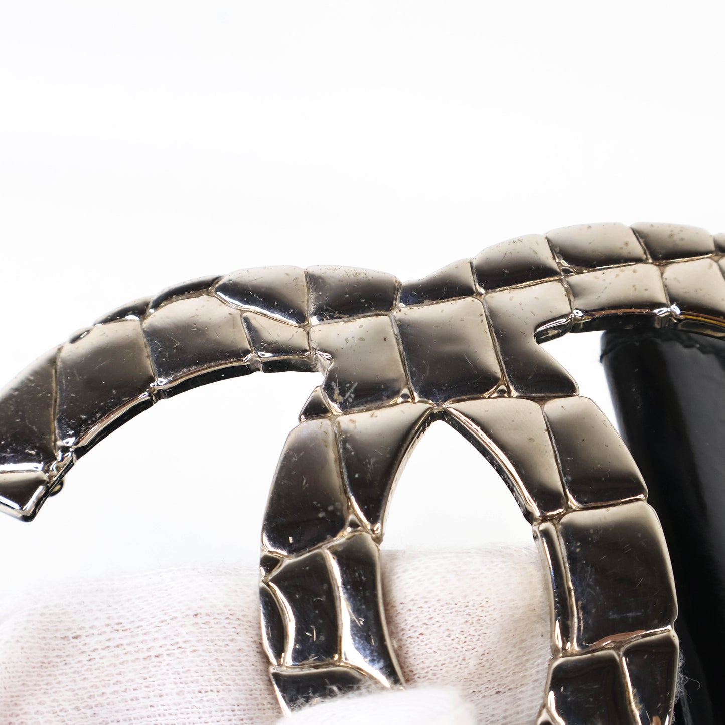 Chanel Belt Large Patent Black 80/32