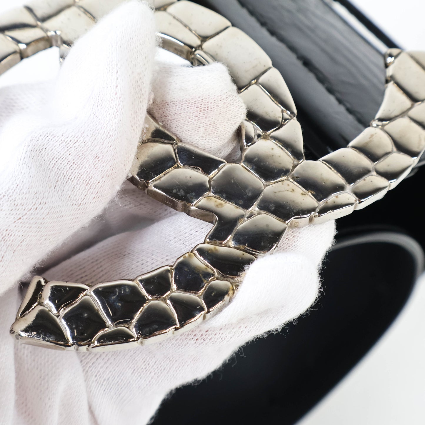 Chanel Belt Large Patent Black 80/32