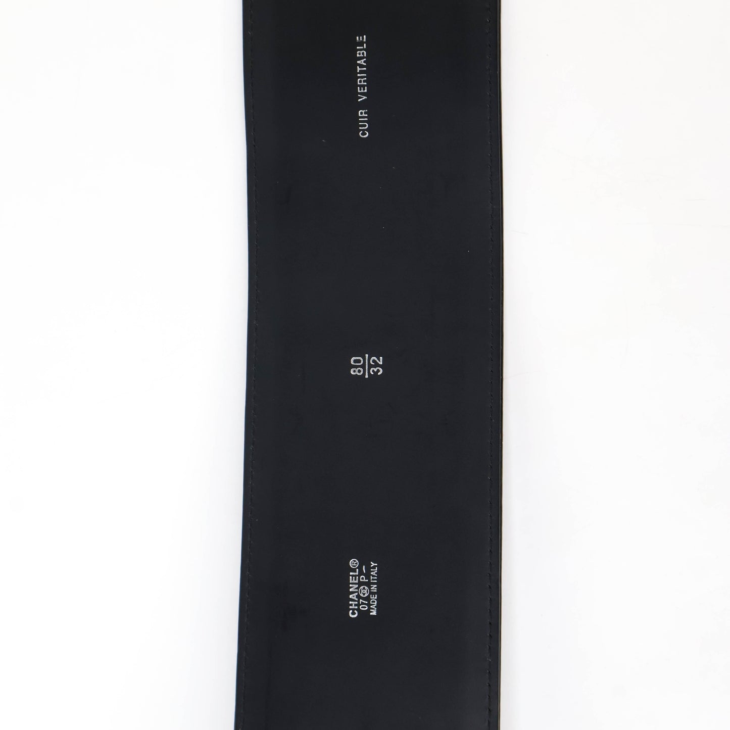 Chanel Belt Large Patent Black 80/32