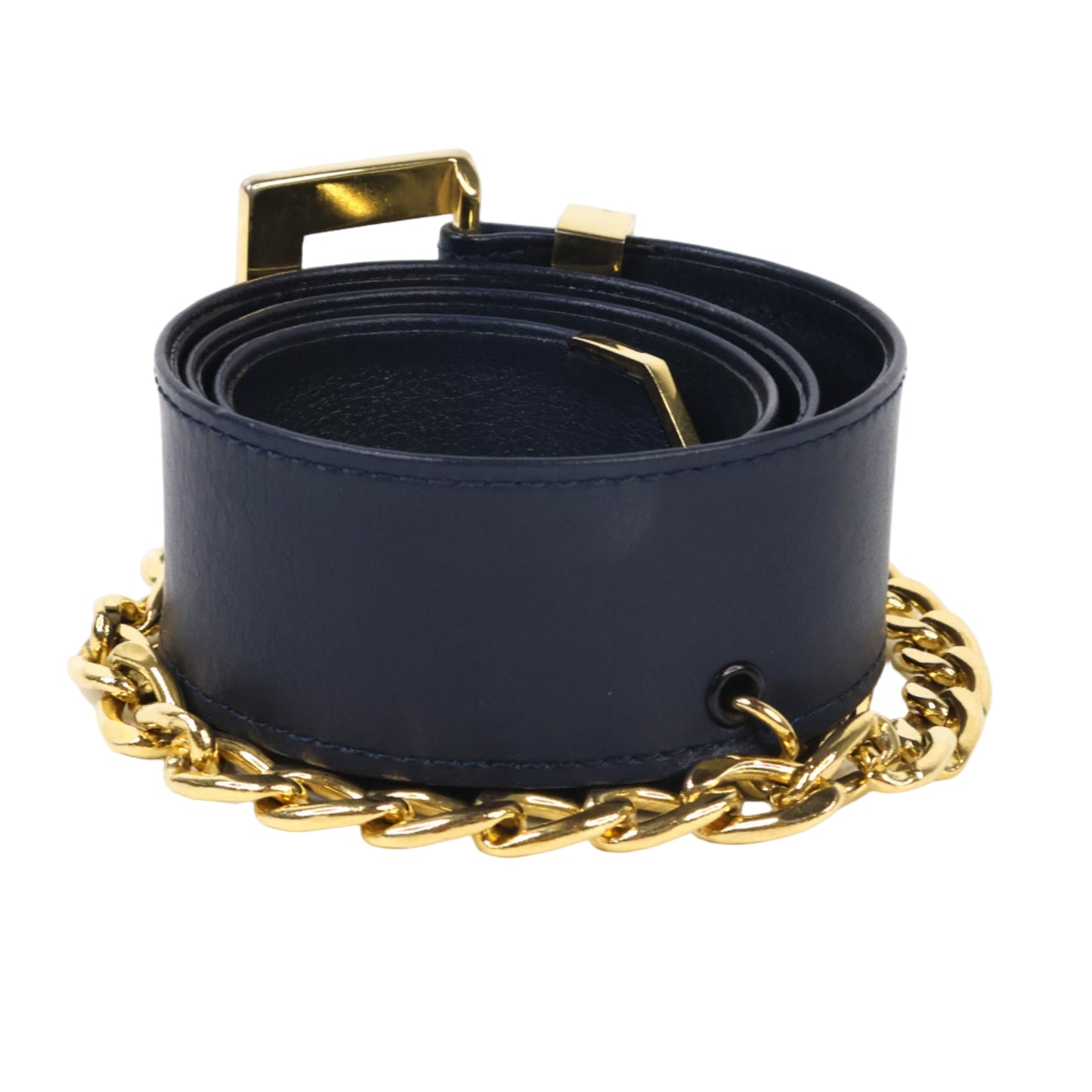 Chanel Belt Leather Black/Chain Gold 65