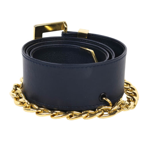 Chanel Belt Leather Black/Chain Gold 65