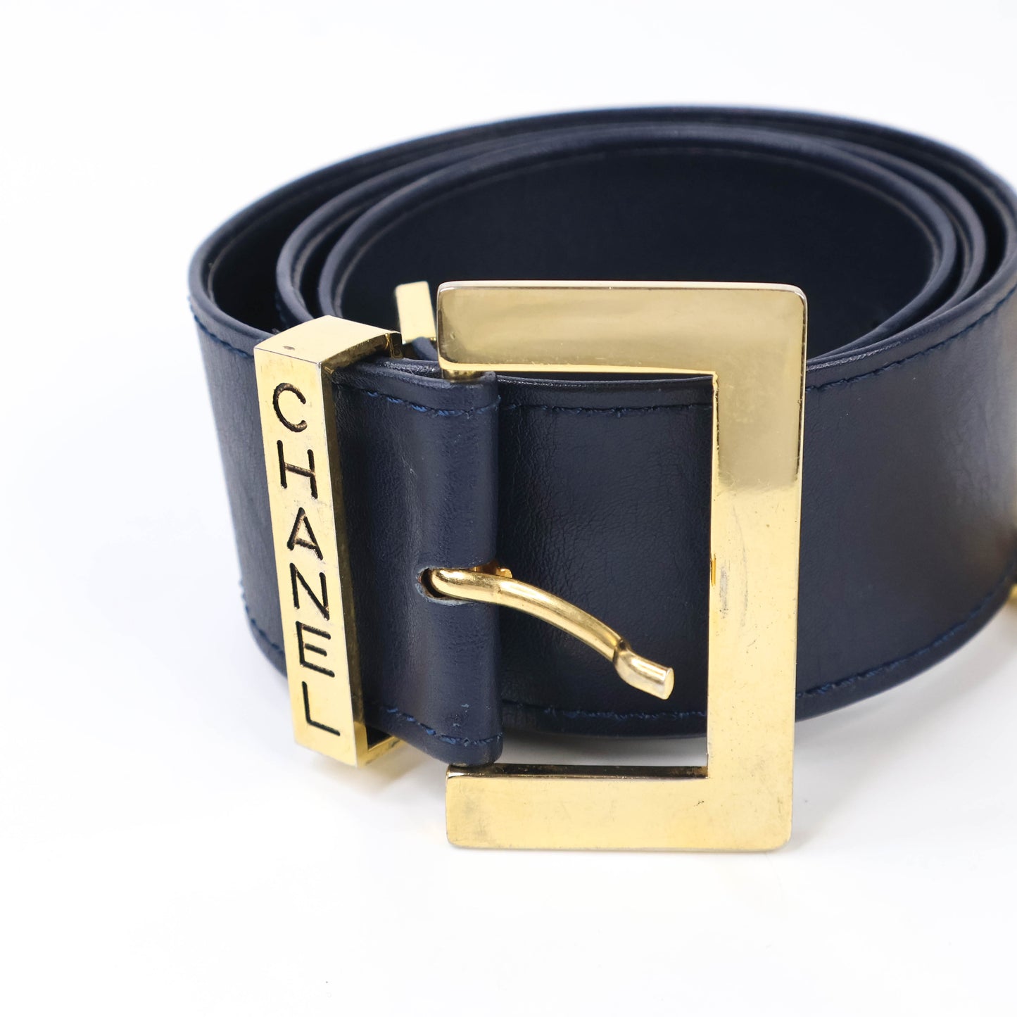 Chanel Belt Leather Black/Chain Gold 65