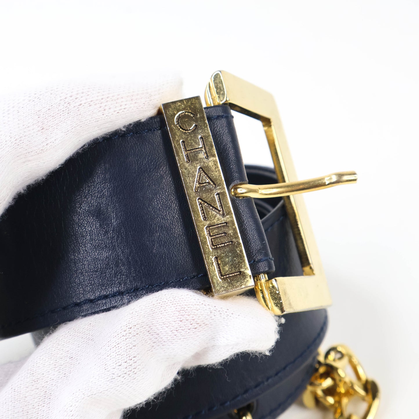 Chanel Belt Leather Black/Chain Gold 65
