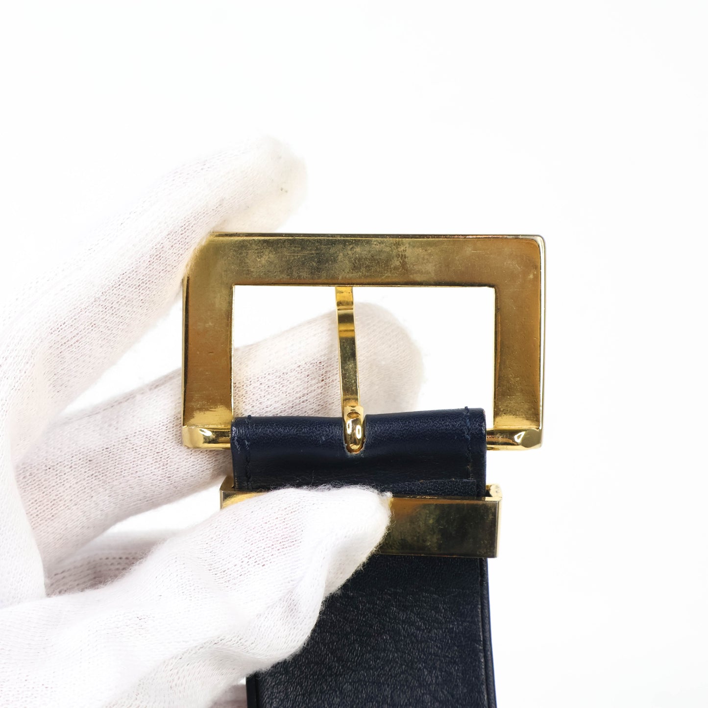 Chanel Belt Leather Black/Chain Gold 65