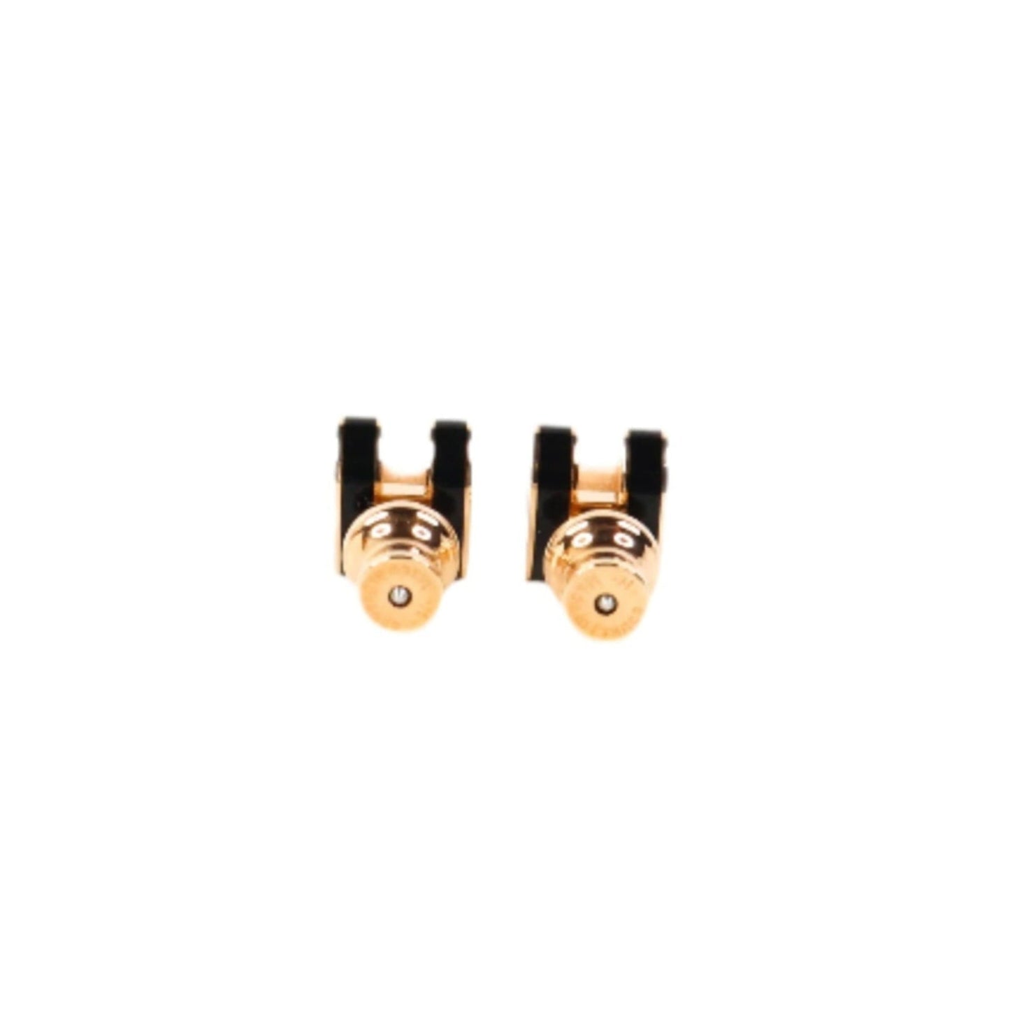 Hermes Mini Pop H Earrings Black RGHW