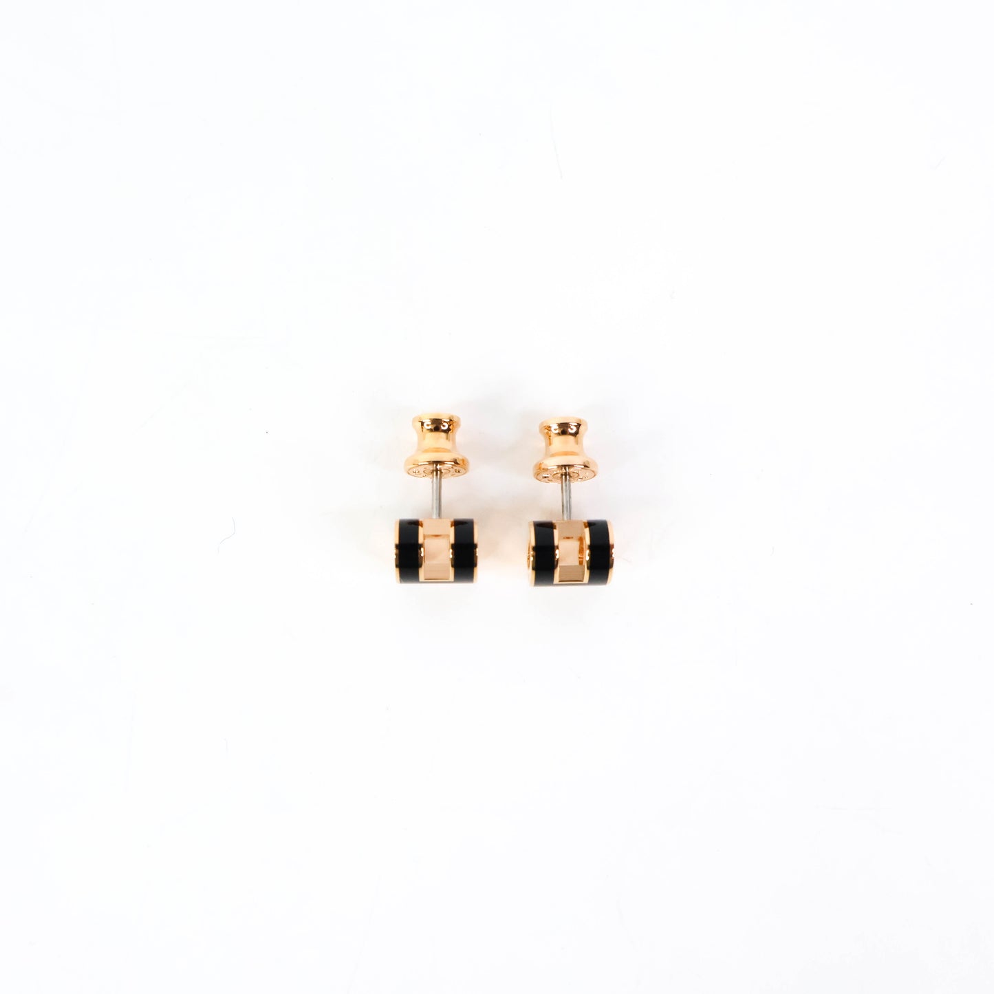 Hermes Mini Pop H Earrings Black RGHW
