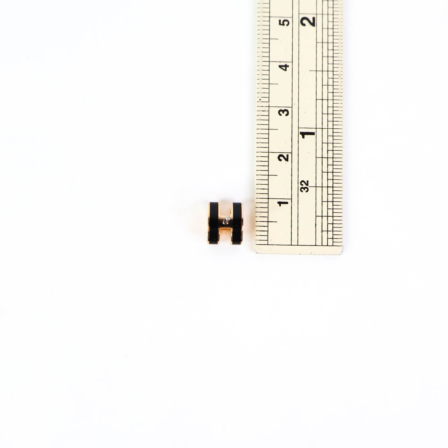 Hermes Mini Pop H Earrings Black RGHW