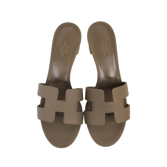 Hermes Oasis Sandals Etoupe 37.5