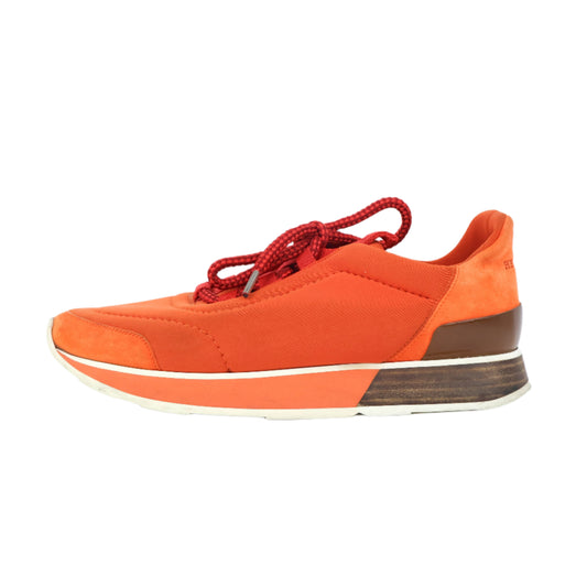 Hermes Sneakers Suede Orange 38
