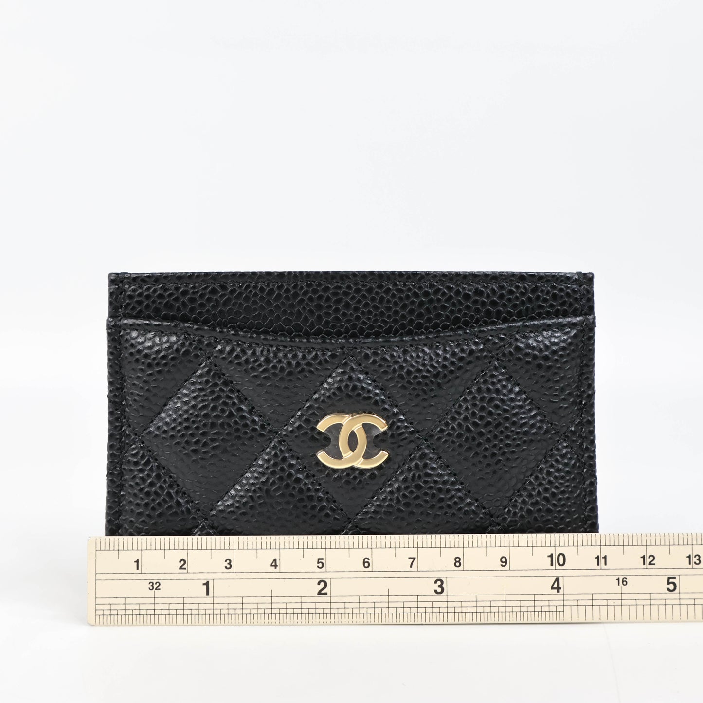 Chanel Card Holder Black Cavier GHW