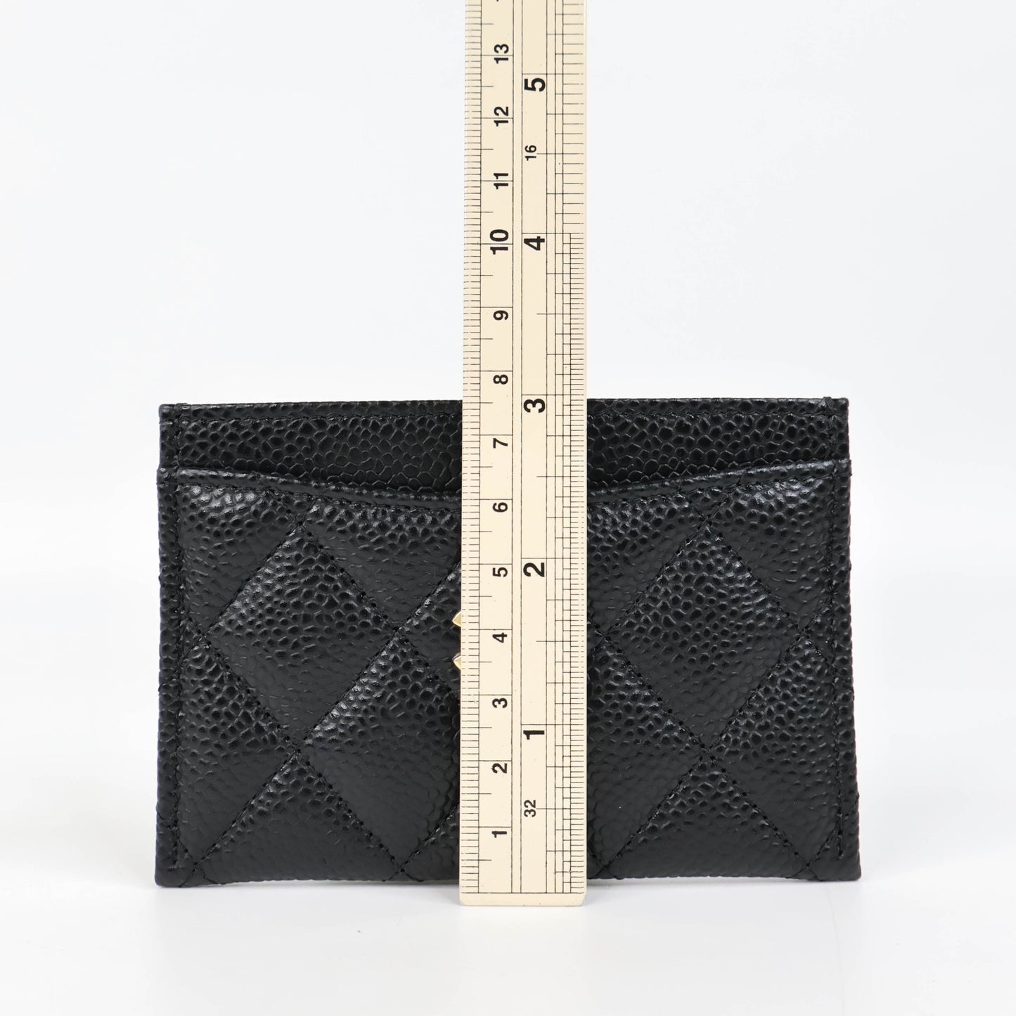 Chanel Card Holder Black Cavier GHW