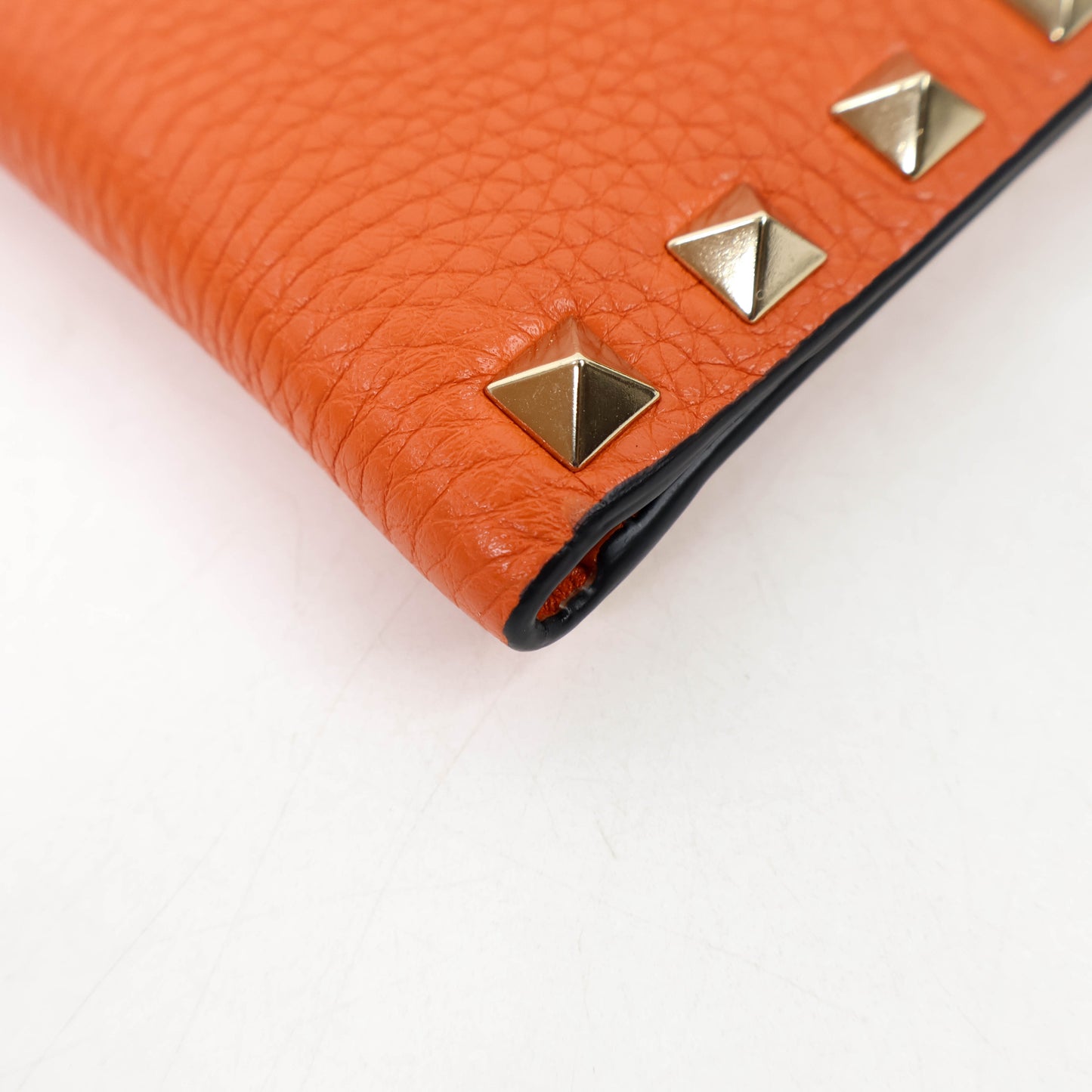 Valentino Short Wallet Rockstud Orange