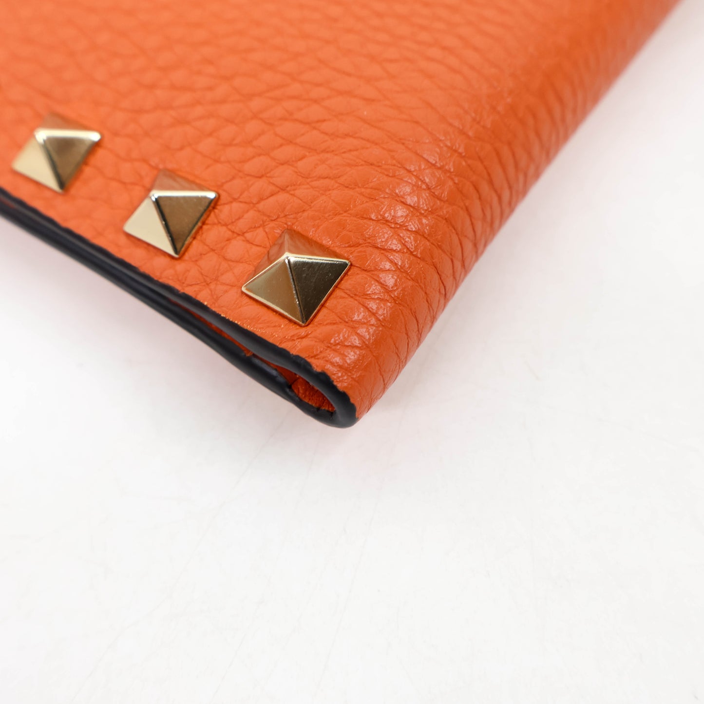 Valentino Short Wallet Rockstud Orange