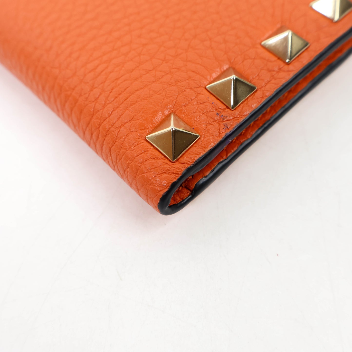 Valentino Short Wallet Rockstud Orange