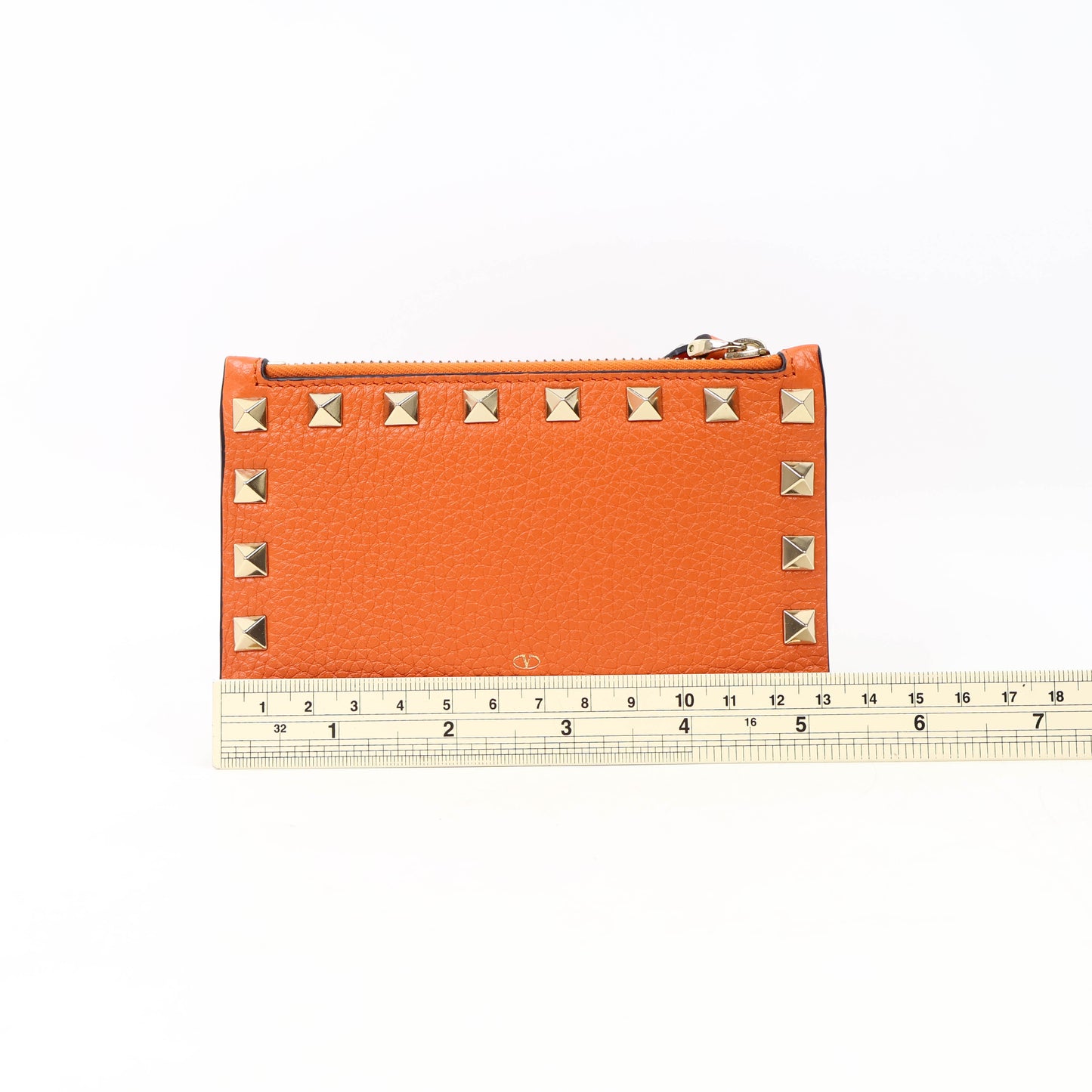 Valentino Short Wallet Rockstud Orange