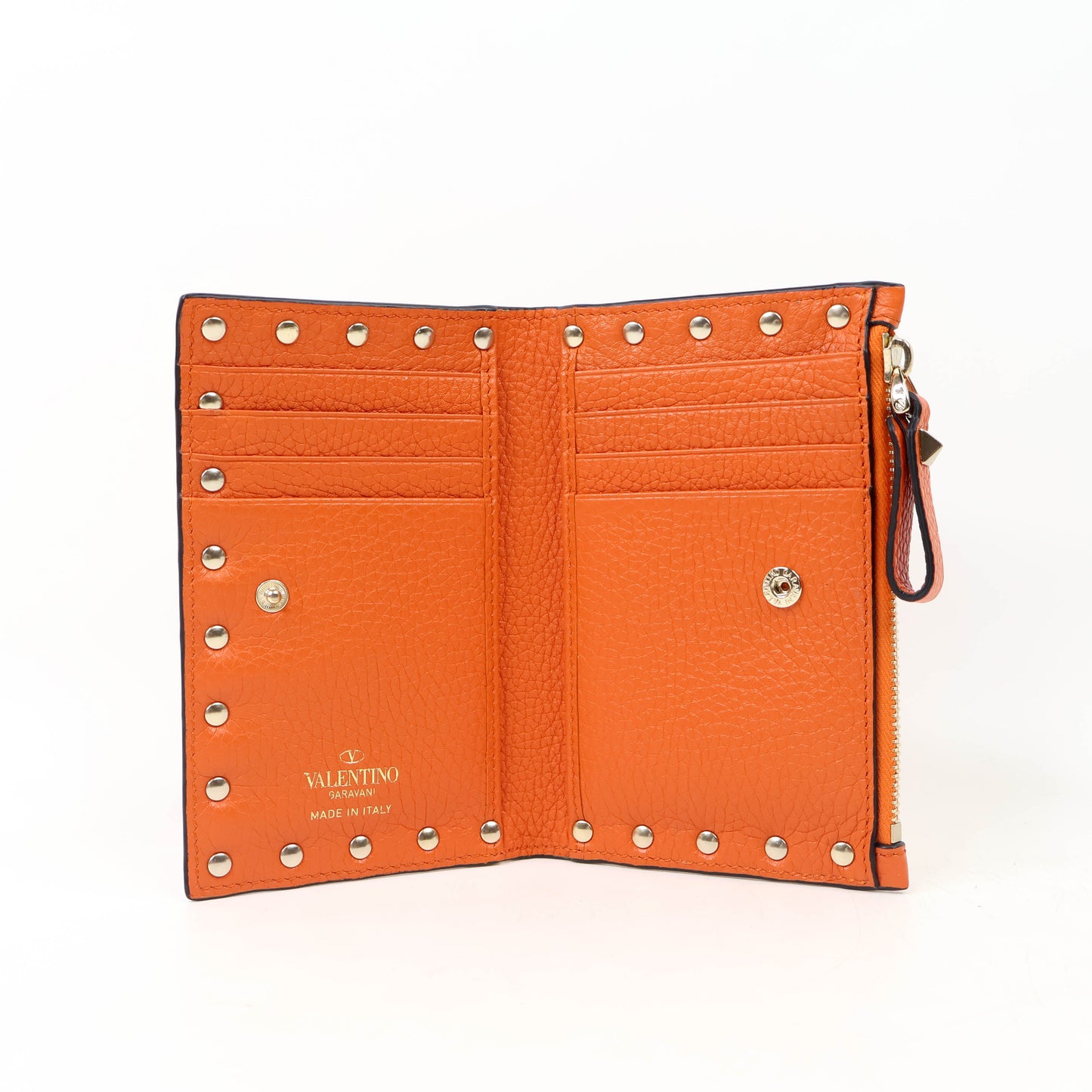 Valentino Short Wallet Rockstud Orange