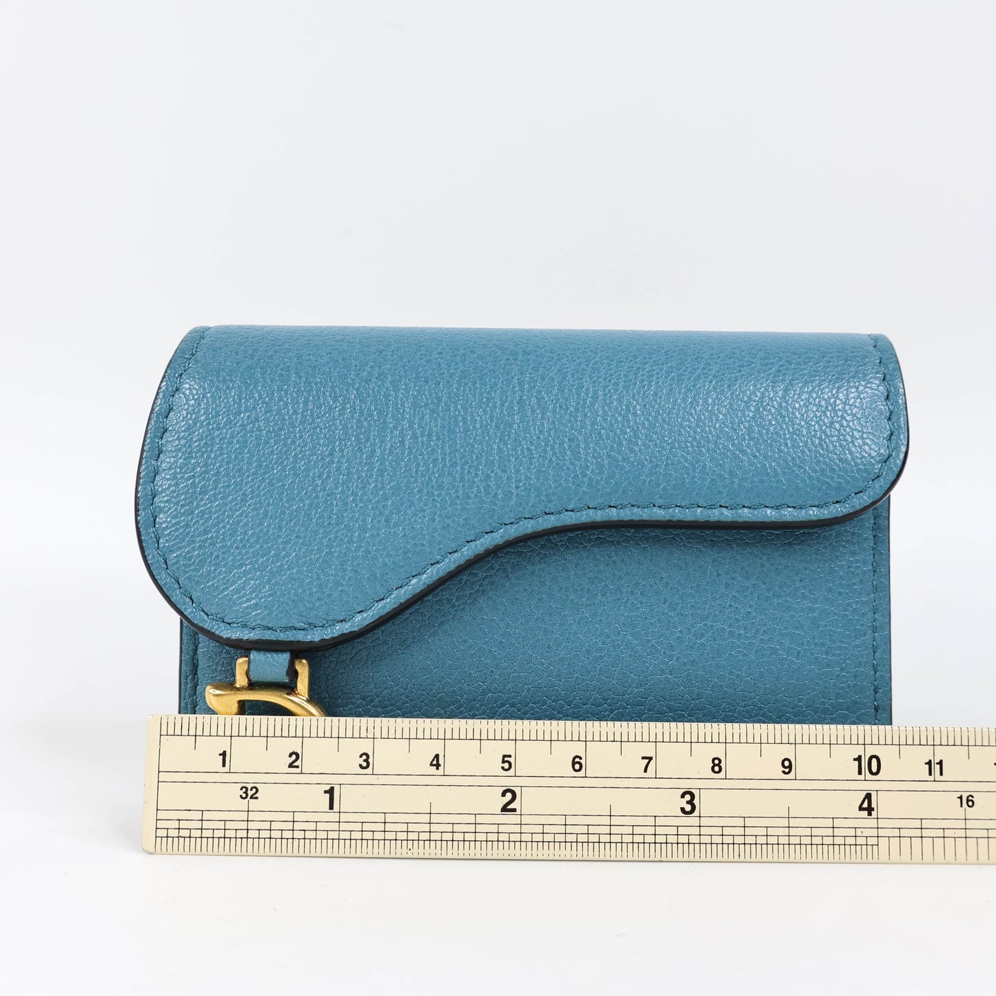 Christian Dior Saddle Card Holder Blue