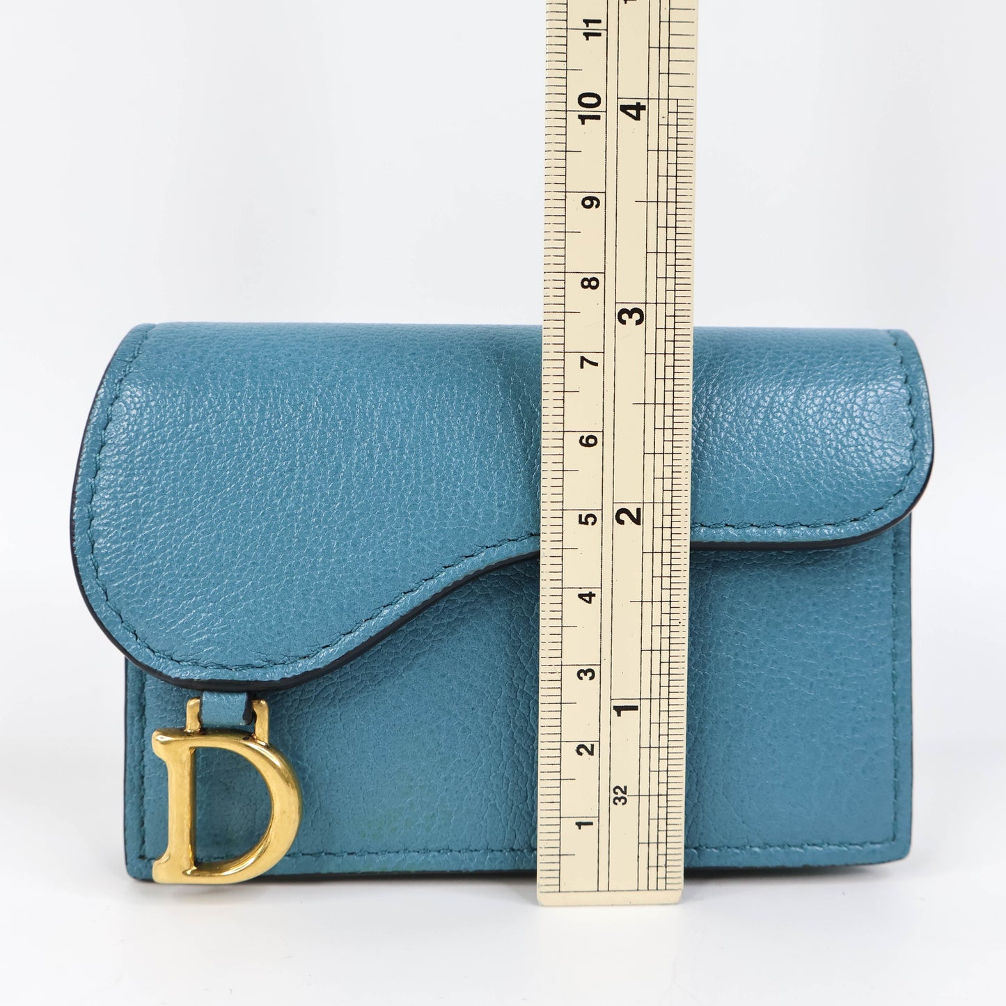 Christian Dior Saddle Card Holder Blue