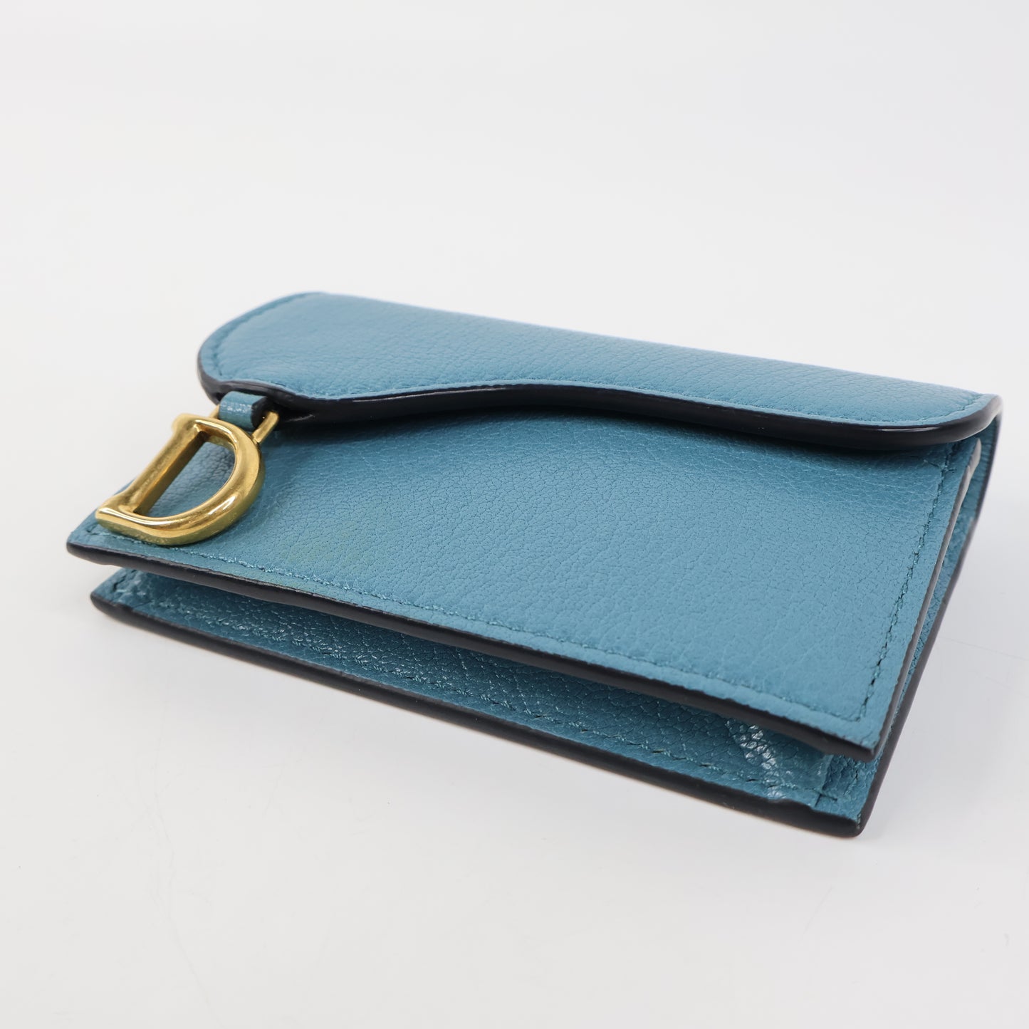 Christian Dior Saddle Card Holder Blue