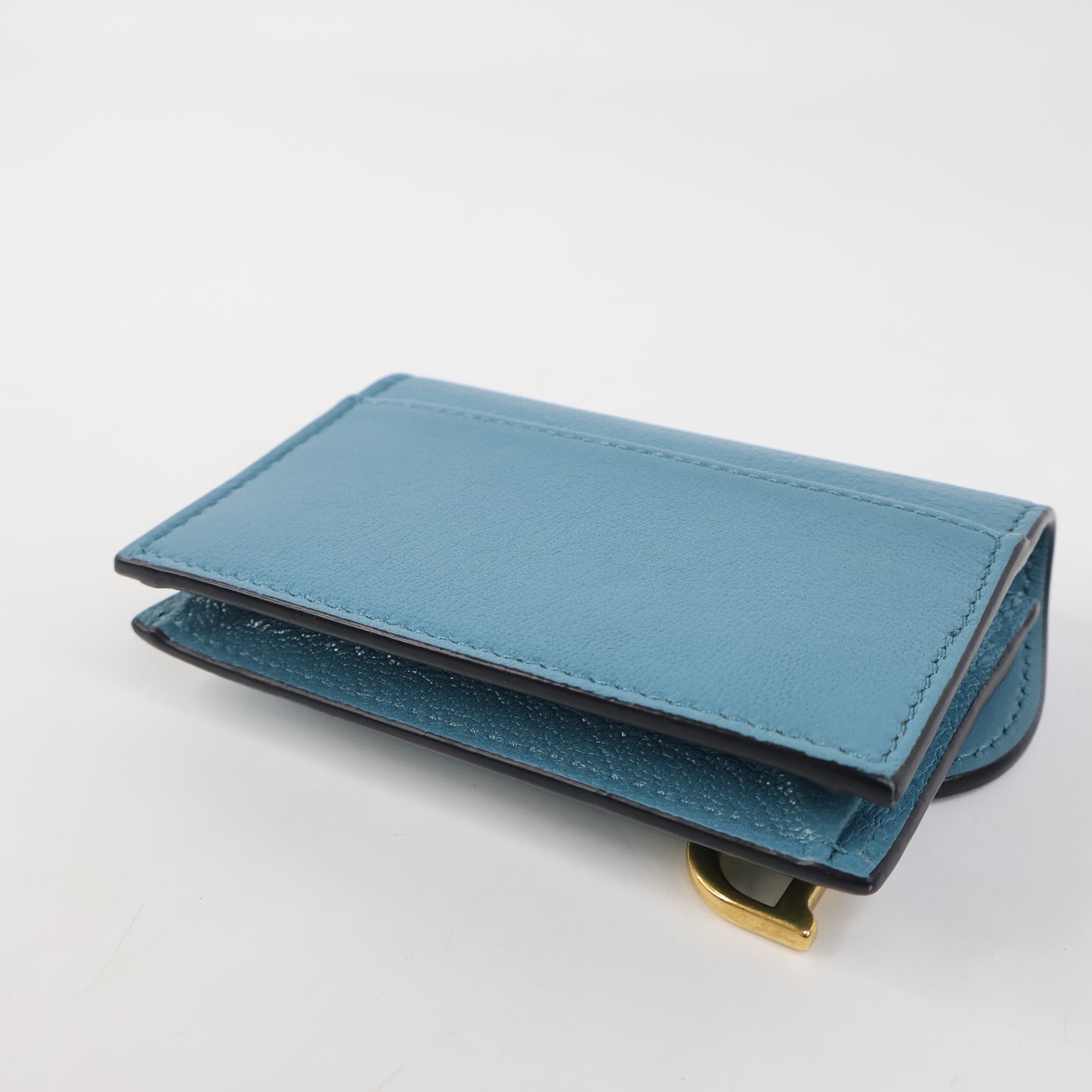Christian Dior Saddle Card Holder Blue
