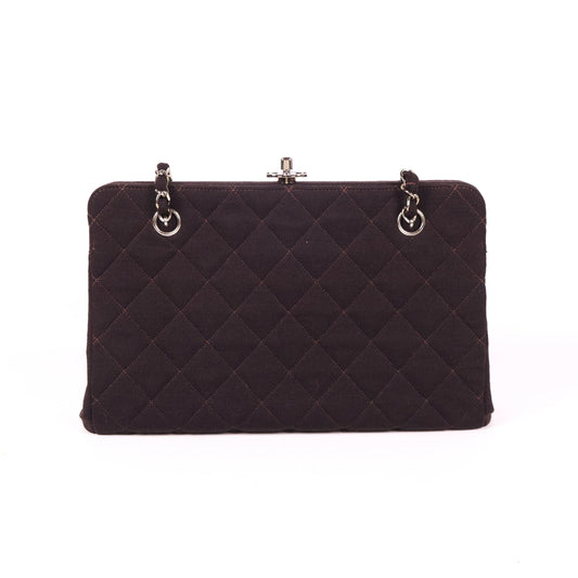 Chanel Shoulder Bag Brown Jersey