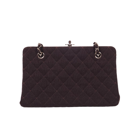 Chanel Shoulder Bag Brown Jersey