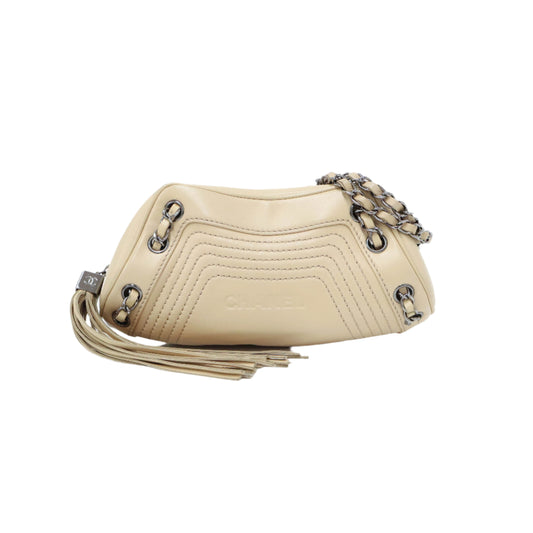 Chanel Lax Tassel Shoulder Bag Beige