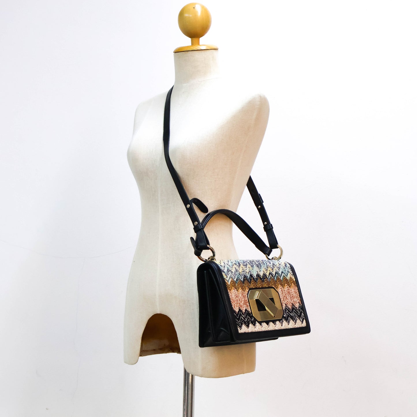 Missoni Flap Bag Crochet Knit/Leather