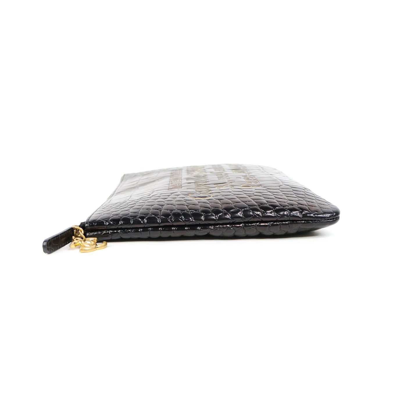 Chanel Clutch Gabrielle Crocodile Print Black