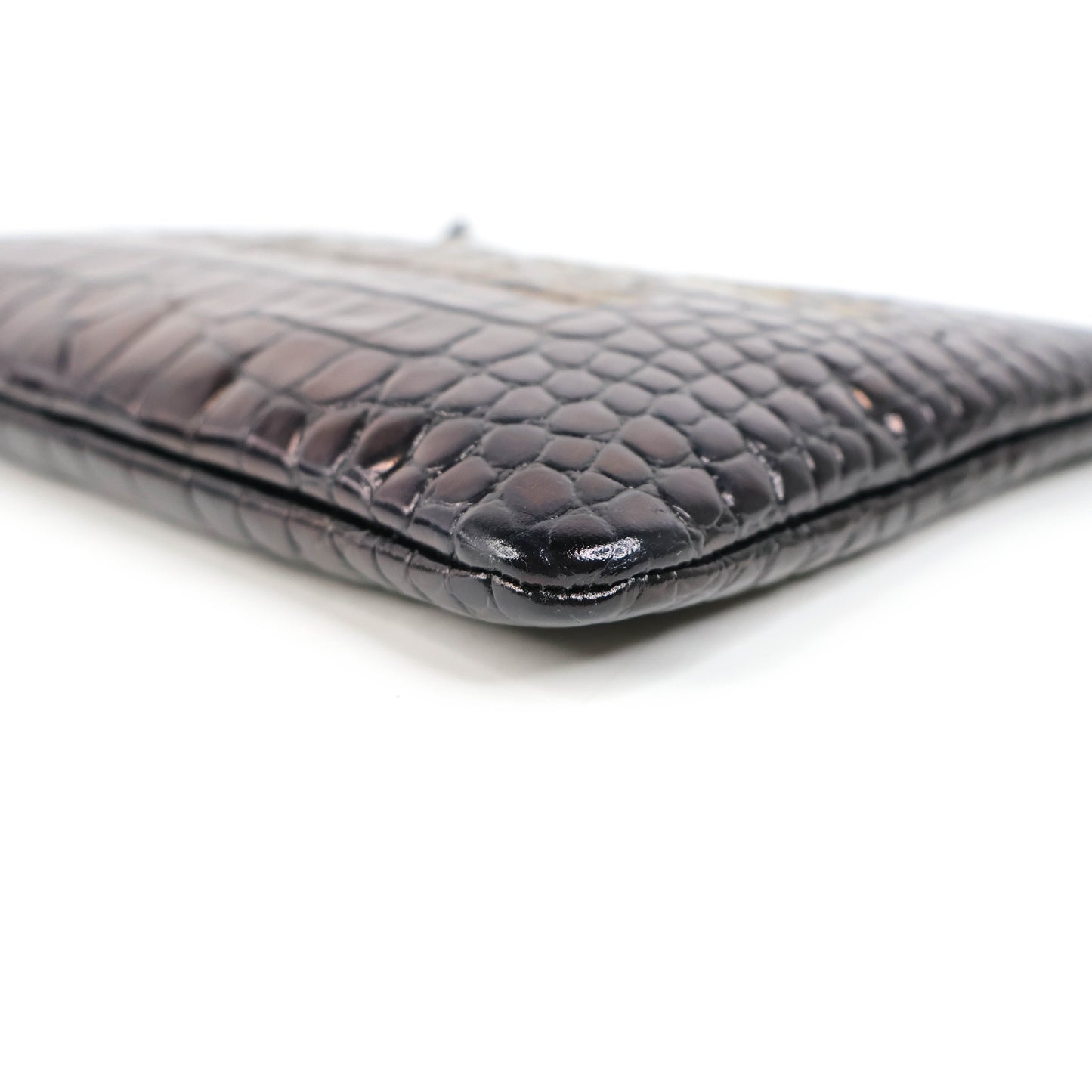 Chanel Clutch Gabrielle Crocodile Print Black